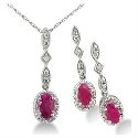 Get a 1ct TW Ruby and Diamond Necklace and Earring Set Crafted in Sterling Silver for $29.95 at Buy.com, a $100.04 Savings!